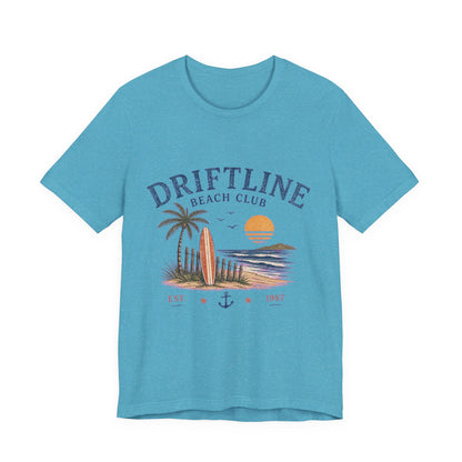 Driftline Beach Club Vintage Graphic Tee – Retro Coastal Surf Style Shirt