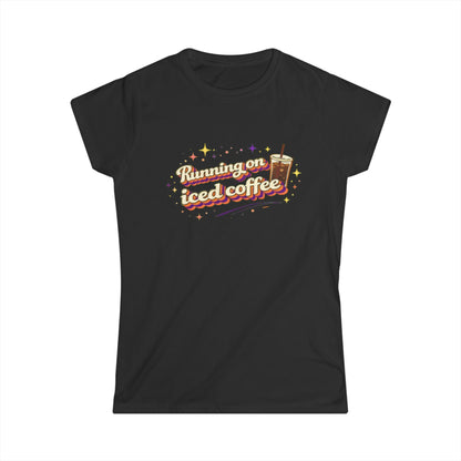"Running on Iced Coffee" Cute Women's Tee