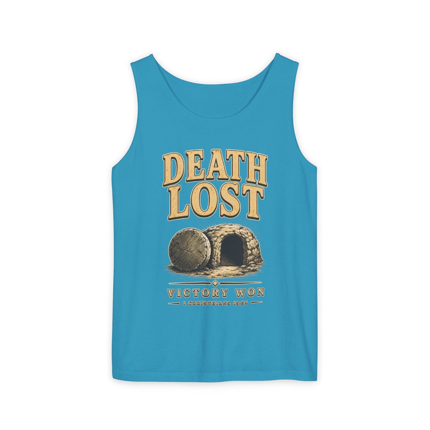 Death Lost Victory Won Christian Graphic Tank