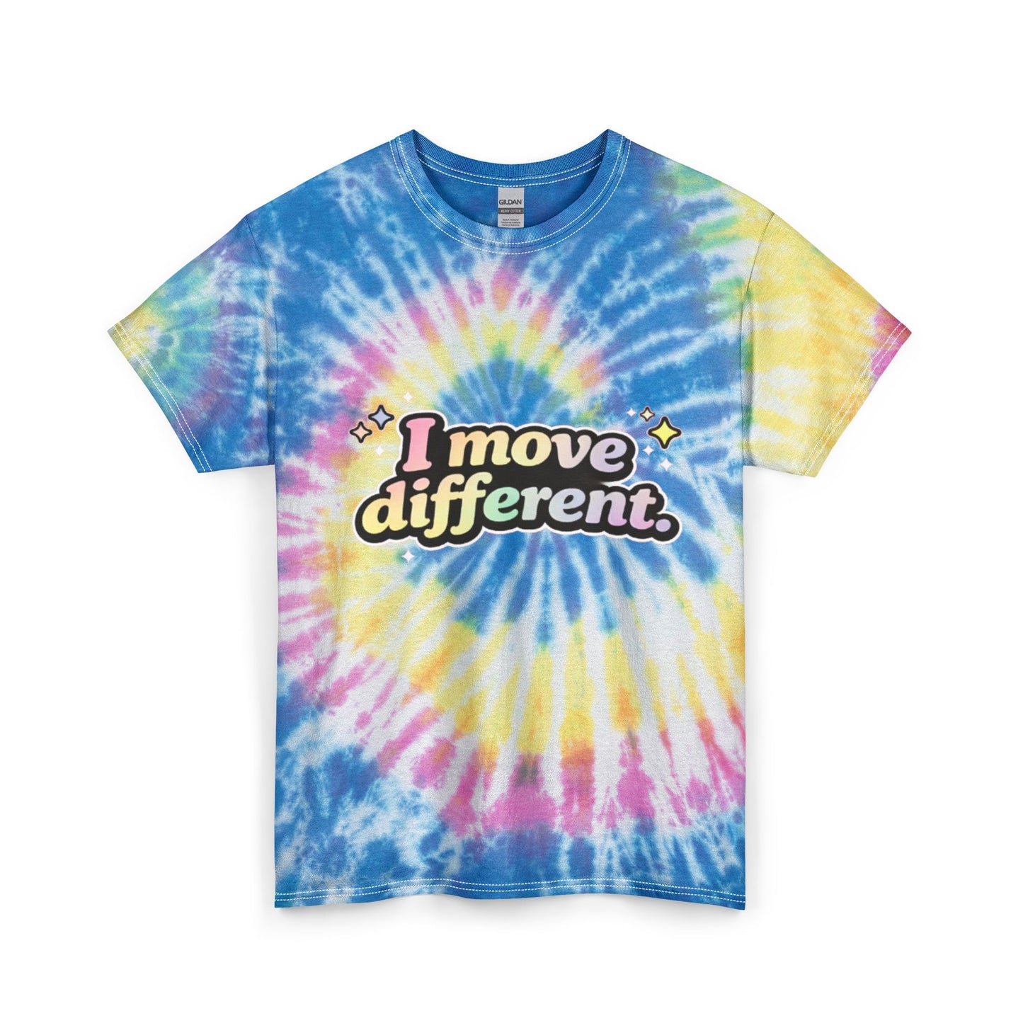 "I Move Different" Tie-Dye Retro Graphic Tee