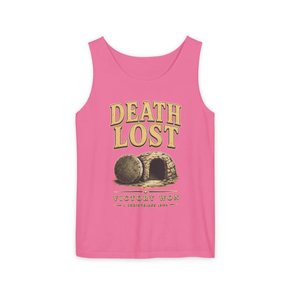 Death Lost Victory Won Christian Graphic Tank