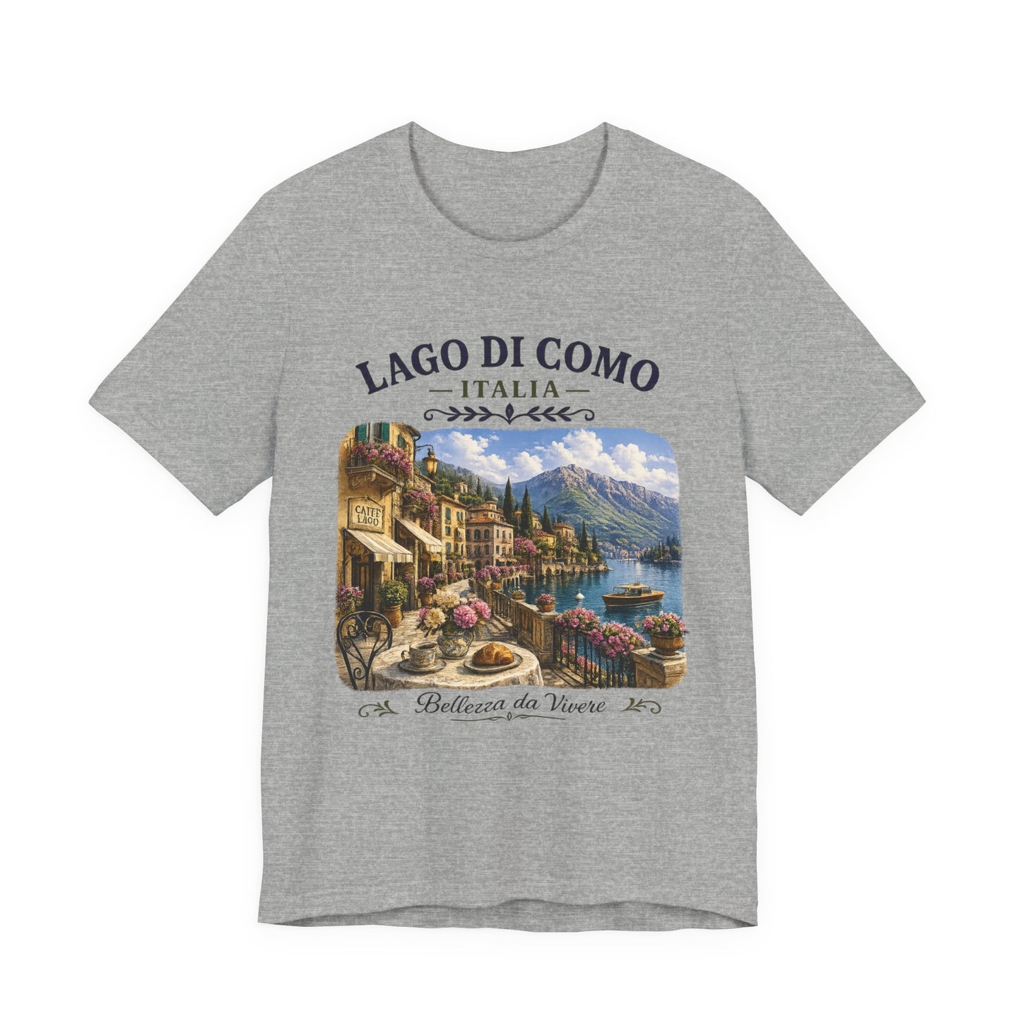 Lago di Como Italia Vintage Graphic Tee – Elegant Lakefront Italian Aesthetic Shirt