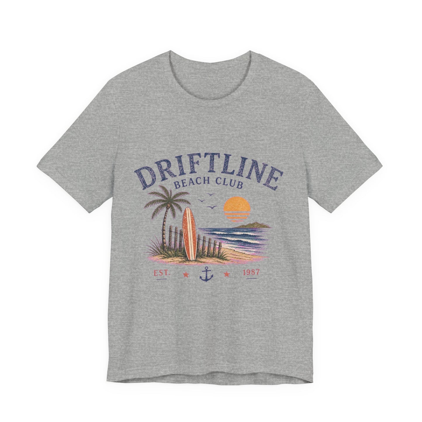 Driftline Beach Club Vintage Graphic Tee – Retro Coastal Surf Style Shirt