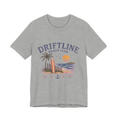 Driftline Beach Club Vintage Graphic Tee – Retro Coastal Surf Style Shirt