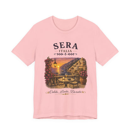 Sera Italia Vintage Graphic Tee – Golden Italian Sunset Coastal Shirt