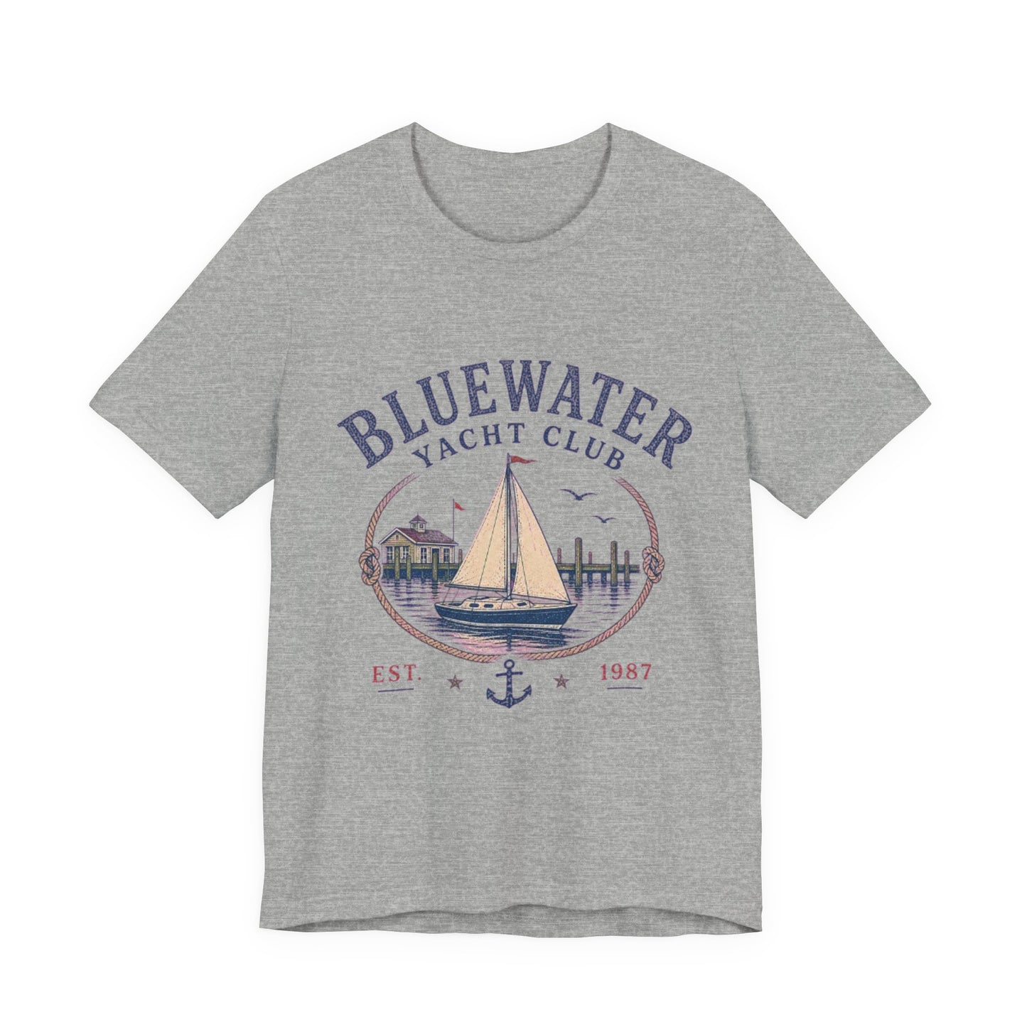 Bluewater Yacht Club Vintage Graphic Tee – Retro Nautical Style Shirt