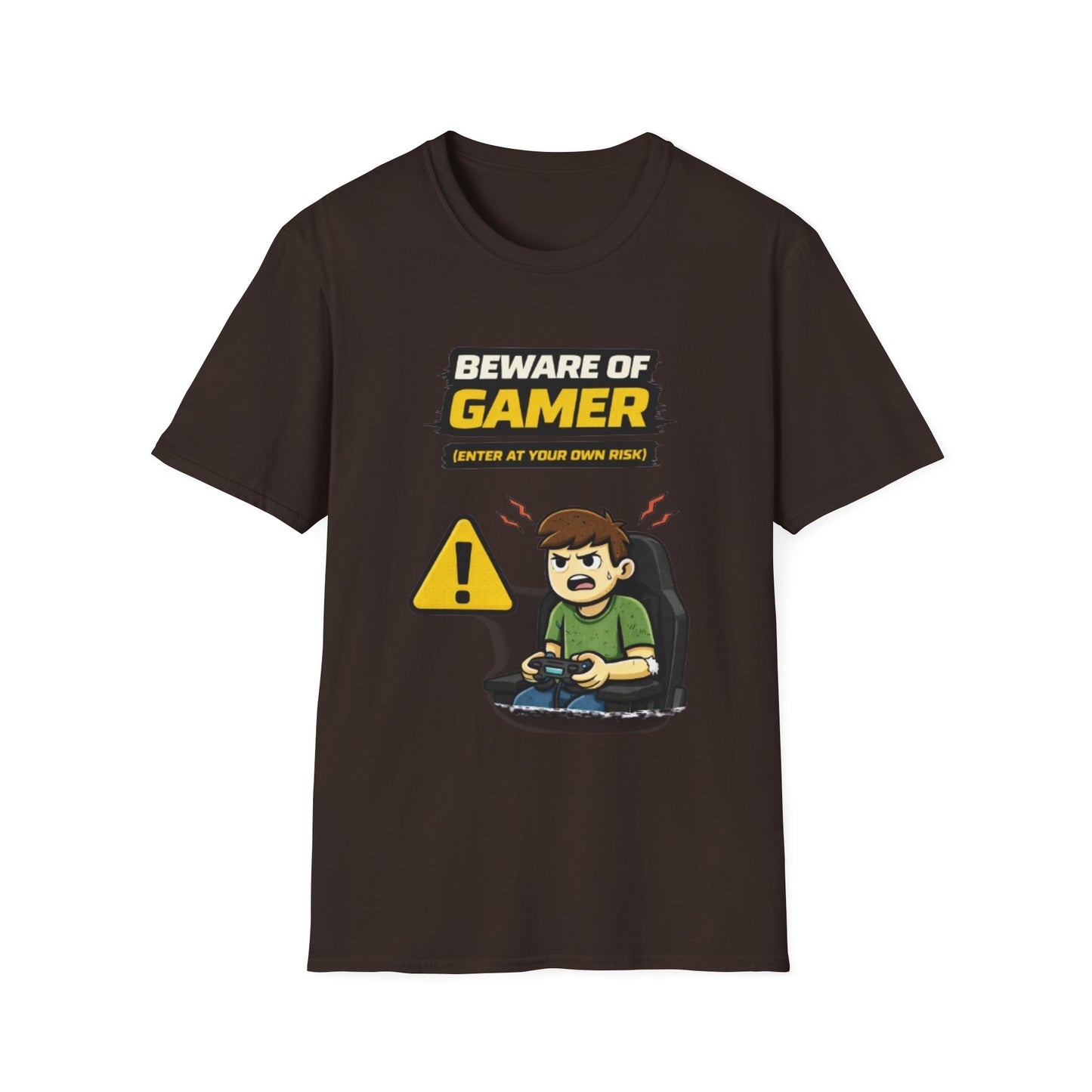 "Beware of Gamer T-Shirt" Funny Gamer Graphic Tee