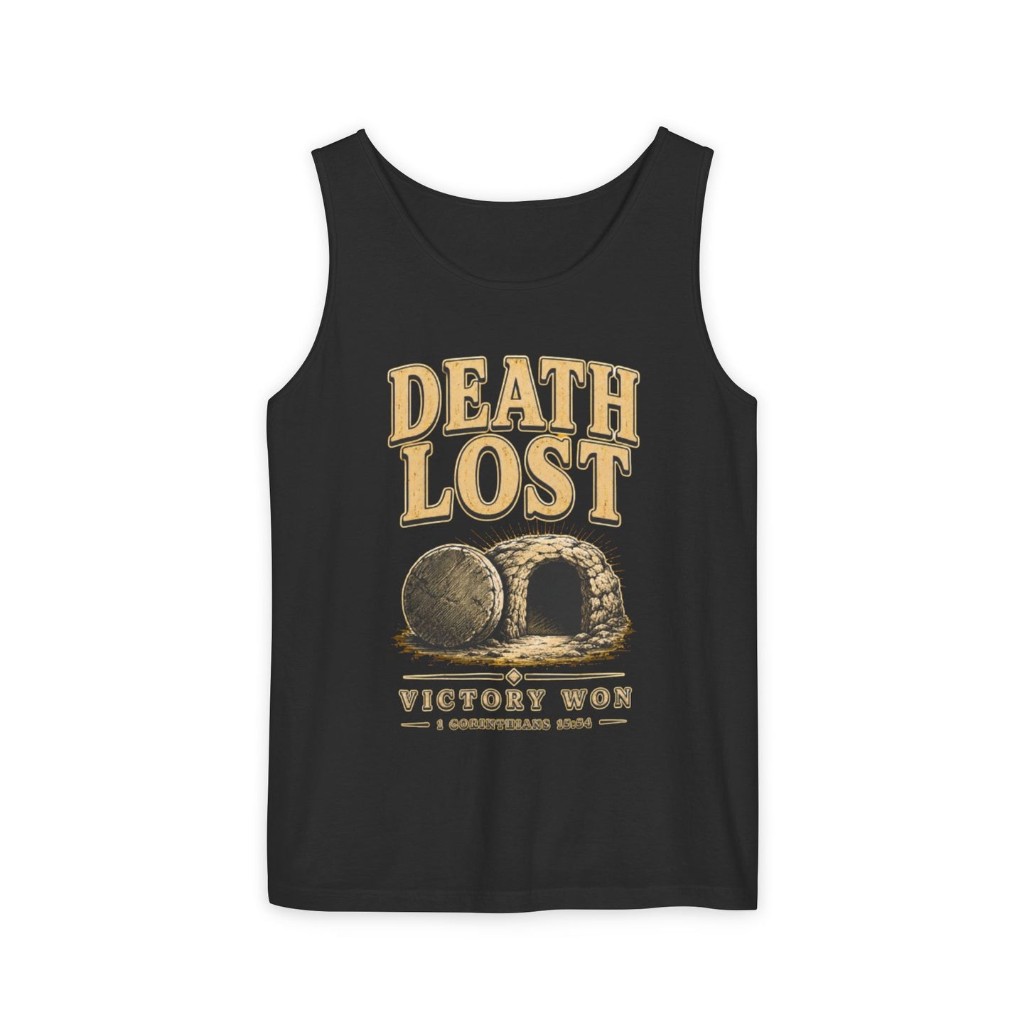 Death Lost Victory Won Christian Graphic Tank