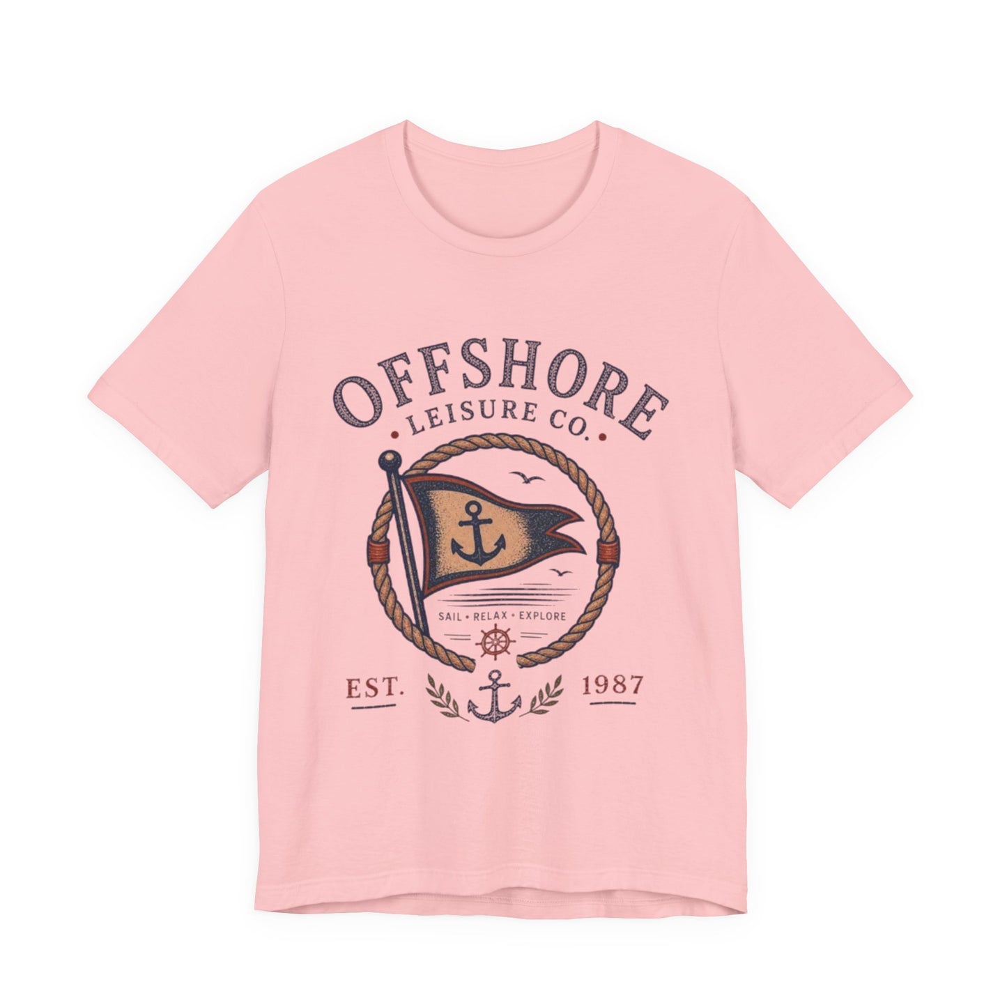 Offshore Leisure Co. Vintage Graphic Tee – Retro Nautical Flag Style Shirt