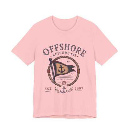 Offshore Leisure Co. Vintage Graphic Tee – Retro Nautical Flag Style Shirt