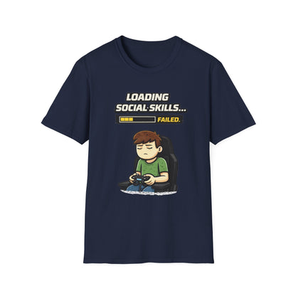 "Loading Social Skills Failed" Funny Gamer Graphic Tee