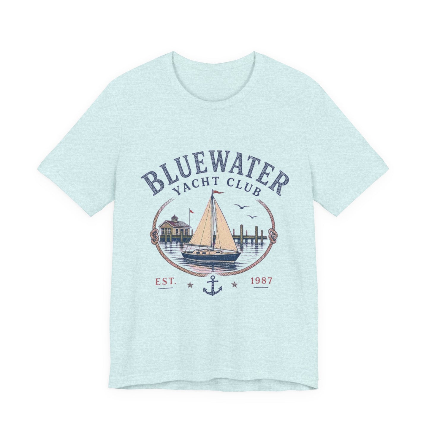 Bluewater Yacht Club Vintage Graphic Tee – Retro Nautical Style Shirt