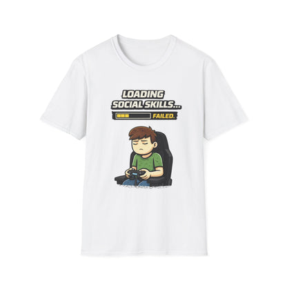"Loading Social Skills Failed" Funny Gamer Graphic Tee