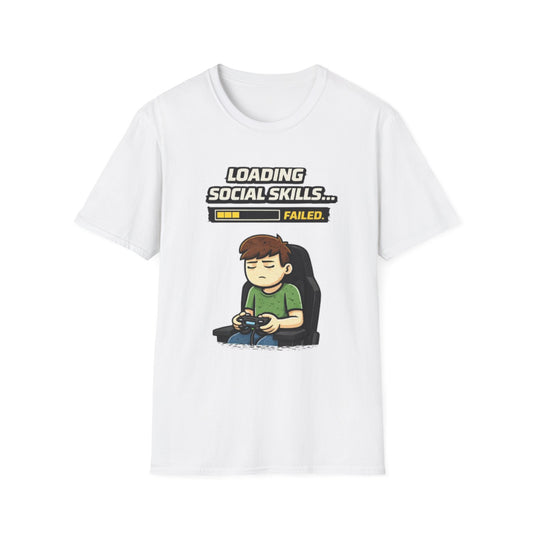 "Loading Social Skills Failed" Funny Gamer Graphic Tee