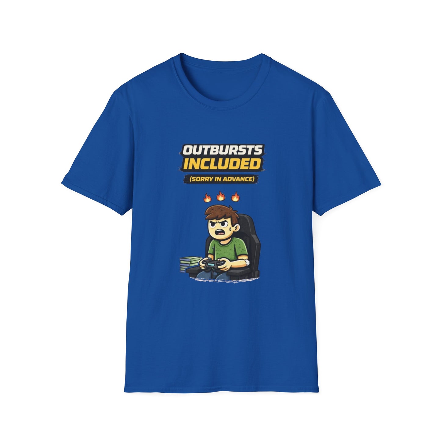 “Outbursts Included — Sorry in Advance” Funny Gamer Graphic Tee