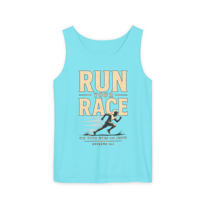 Run Your Race Christian Graphic Tank