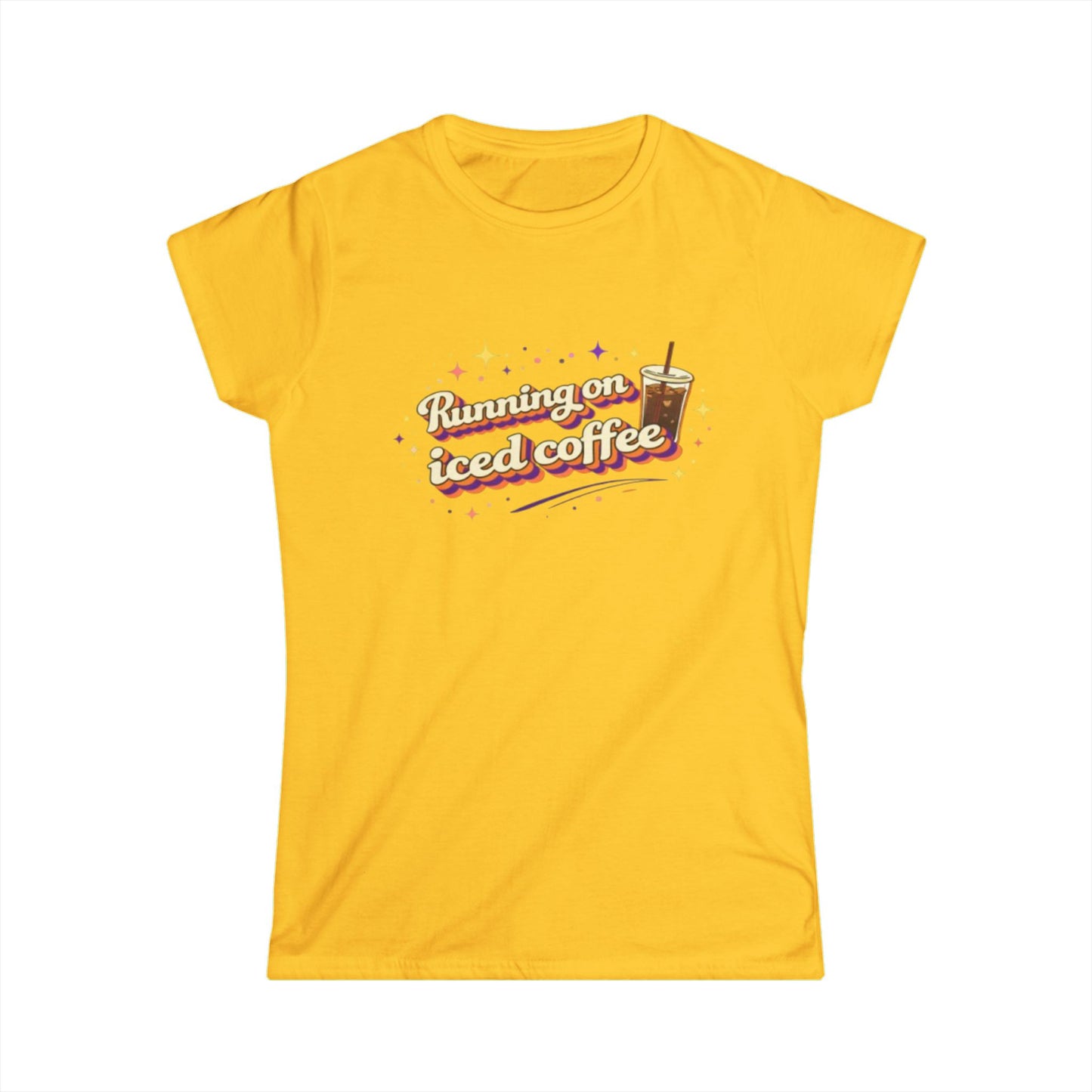 "Running on Iced Coffee" Cute Women's Tee