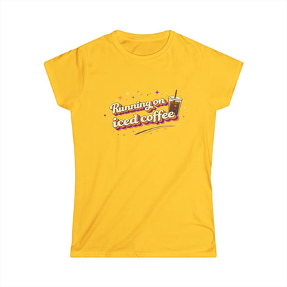 "Running on Iced Coffee" Cute Women's Tee