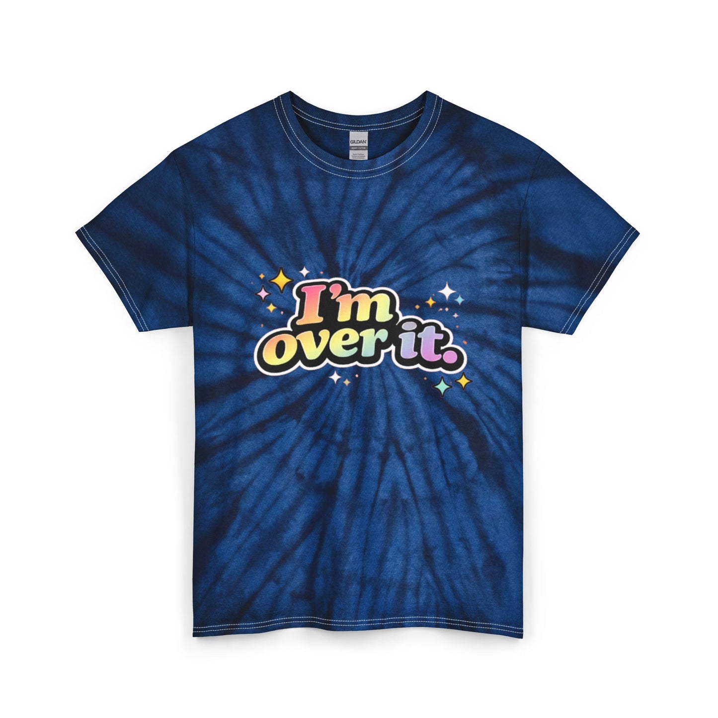 "I'm Over It." Tie-Dye Retro Graphic Tee