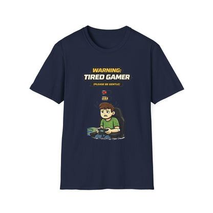 "Warning Tired Gamer" Funny Gamer Graphic Tee
