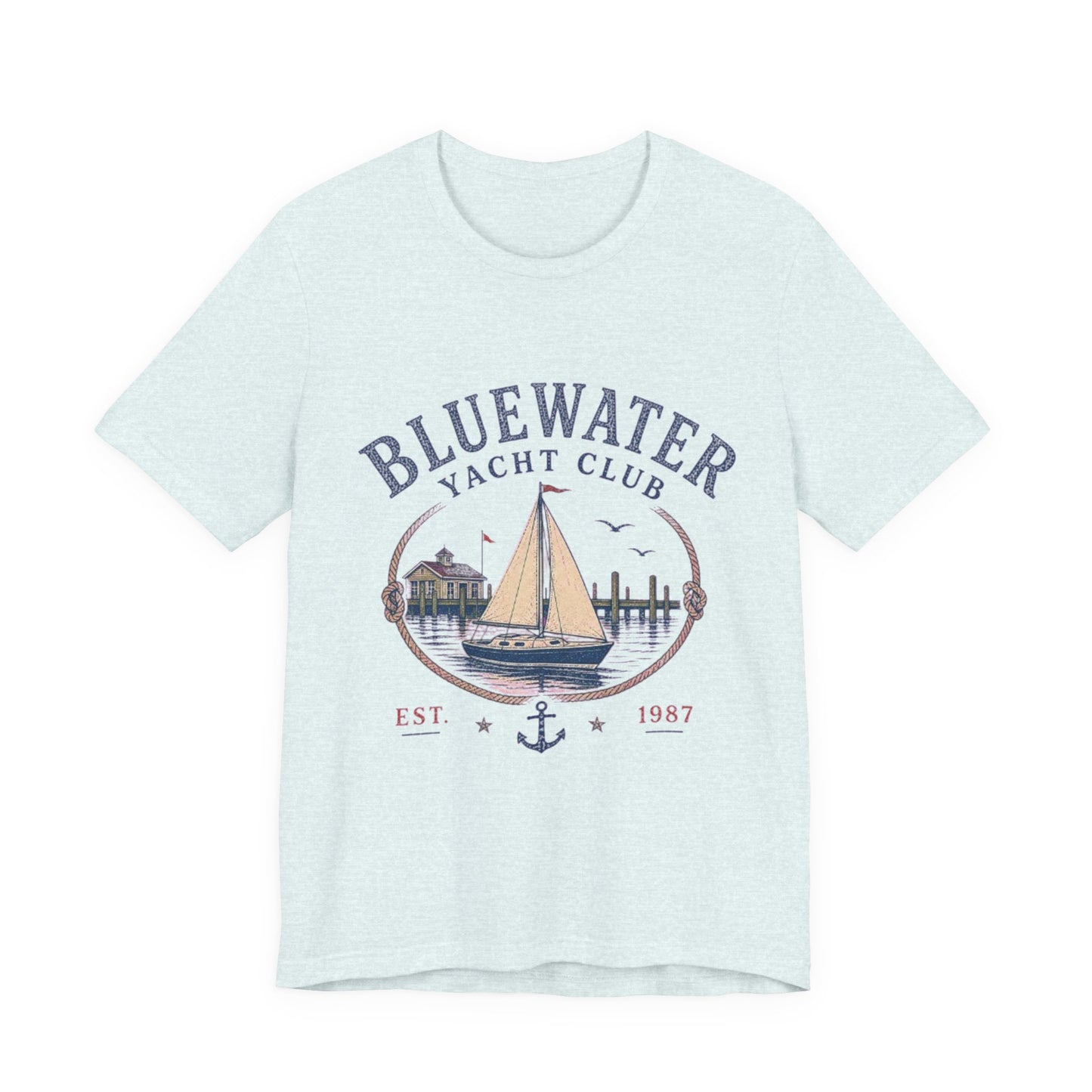 Bluewater Yacht Club Vintage Graphic Tee – Retro Nautical Style Shirt