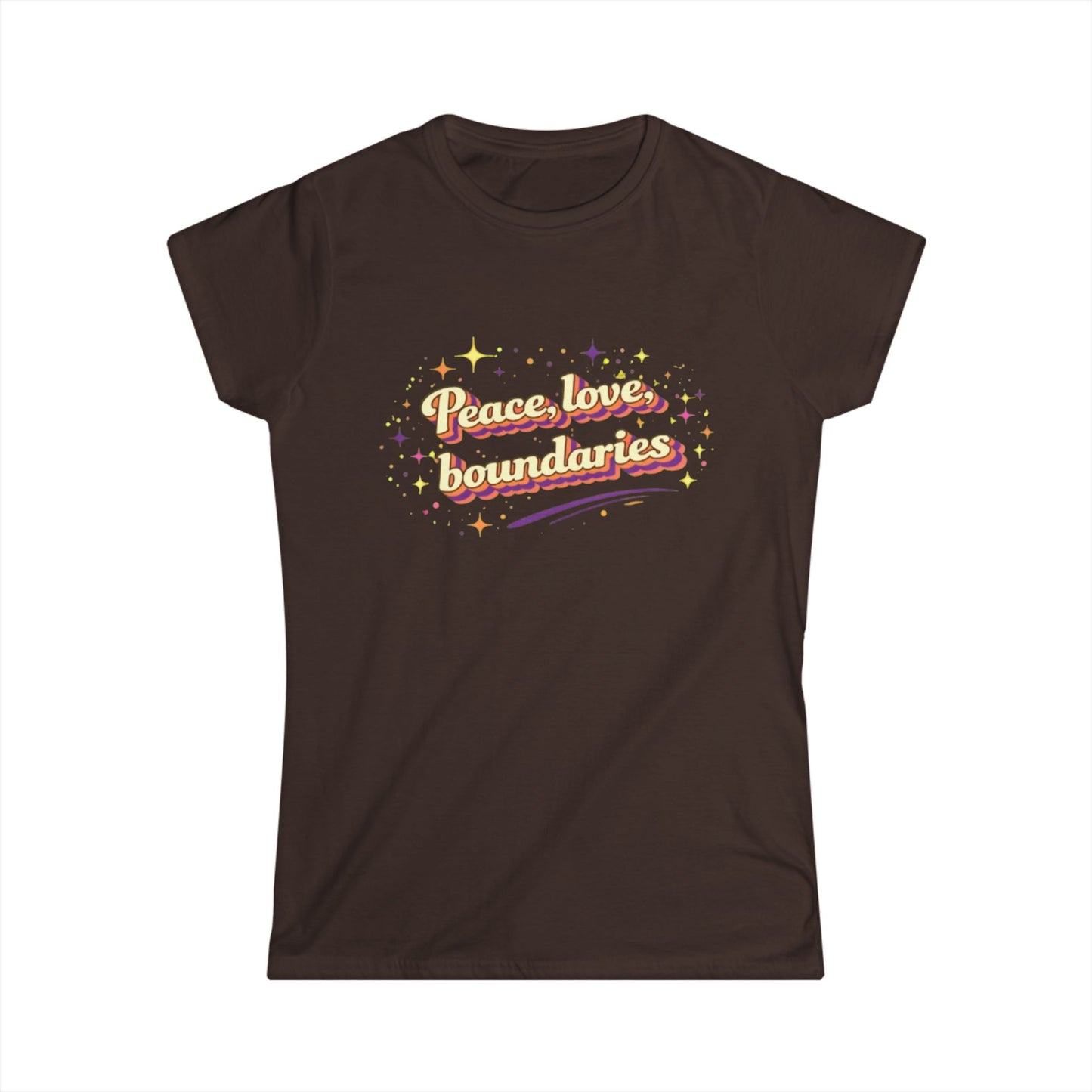 "Peace, Love, Boundaries" Cute Women's Tee