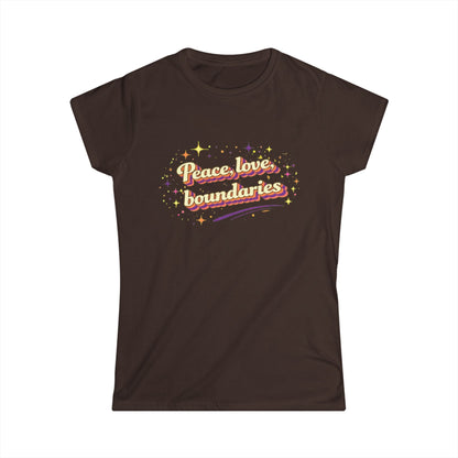"Peace, Love, Boundaries" Cute Women's Tee