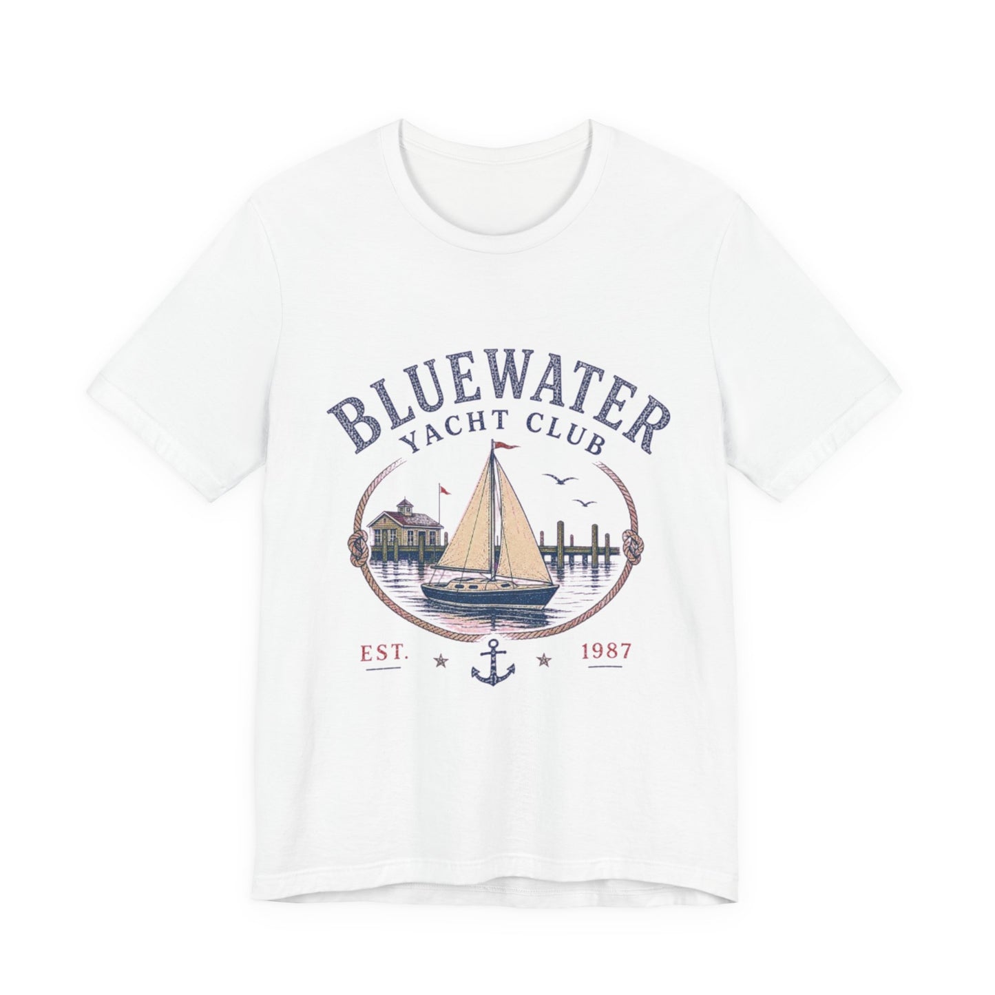 Bluewater Yacht Club Vintage Graphic Tee – Retro Nautical Style Shirt