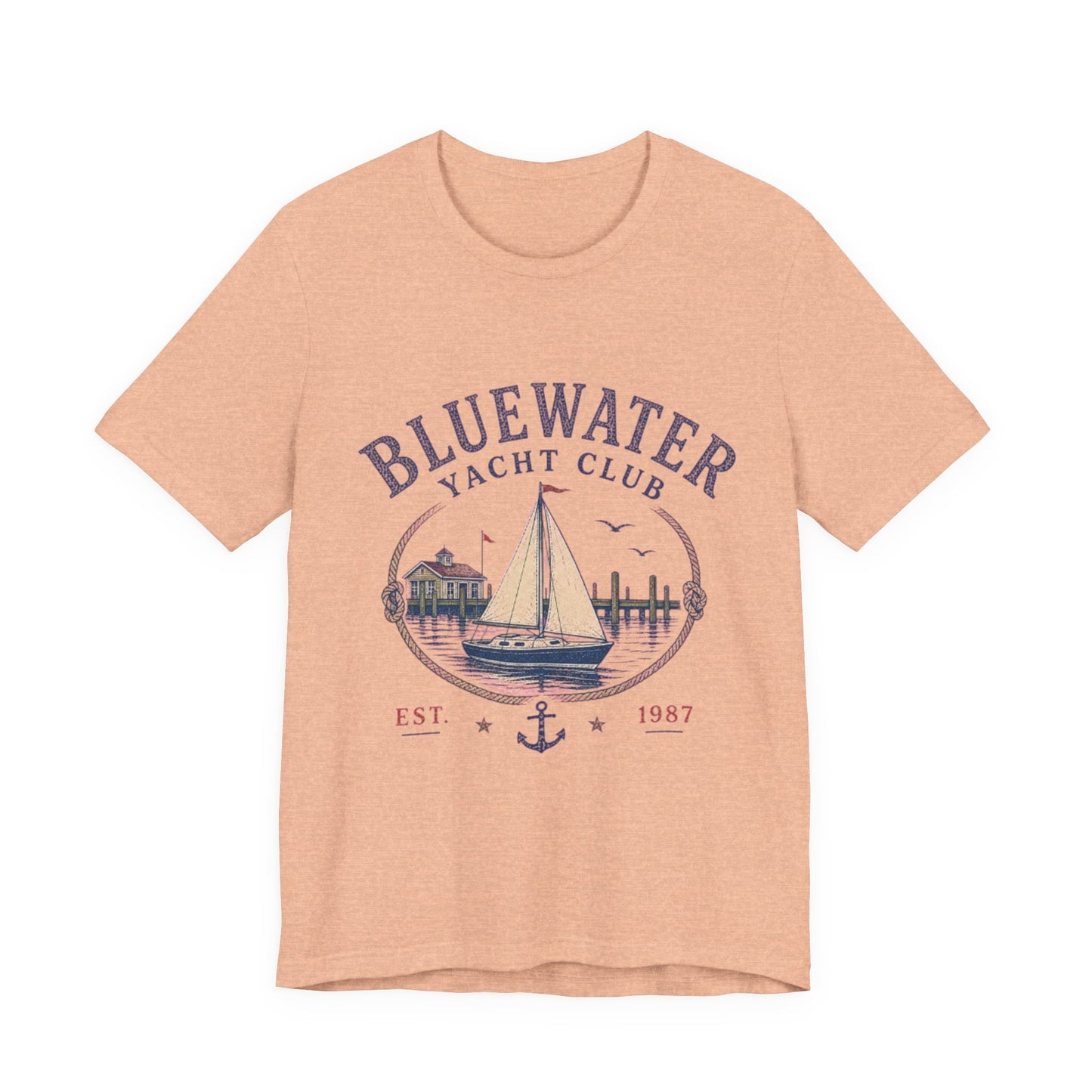 Bluewater Yacht Club Vintage Graphic Tee – Retro Nautical Style Shirt