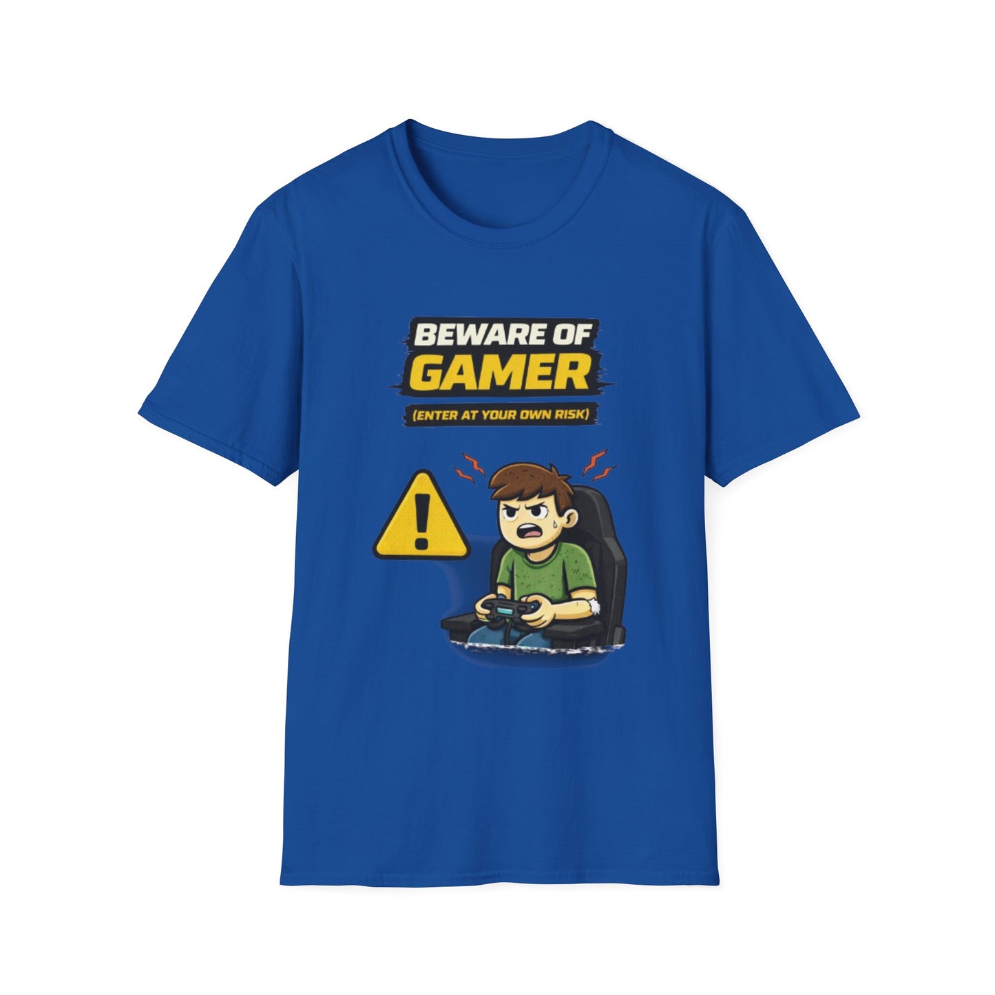 "Beware of Gamer T-Shirt" Funny Gamer Graphic Tee