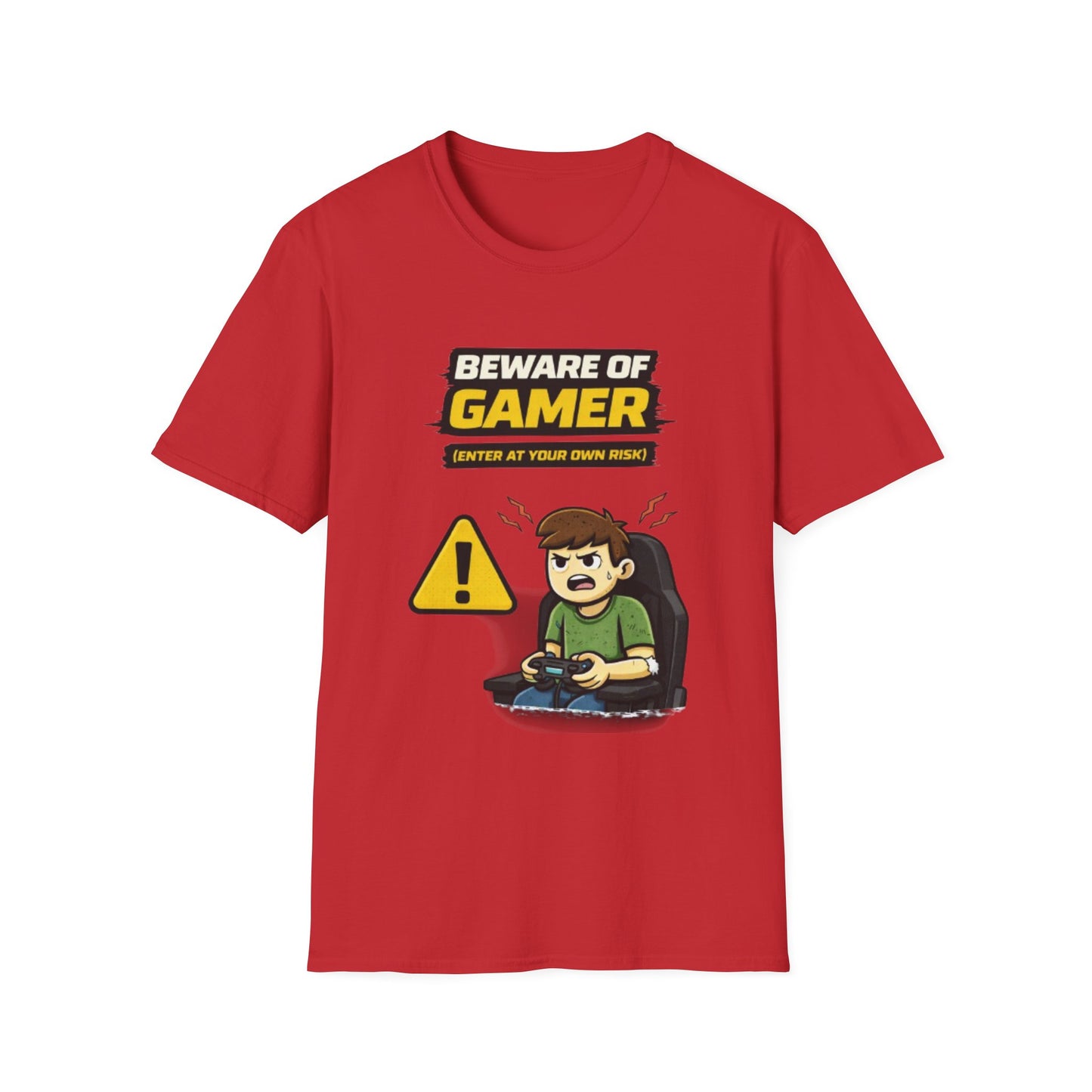 "Beware of Gamer T-Shirt" Funny Gamer Graphic Tee