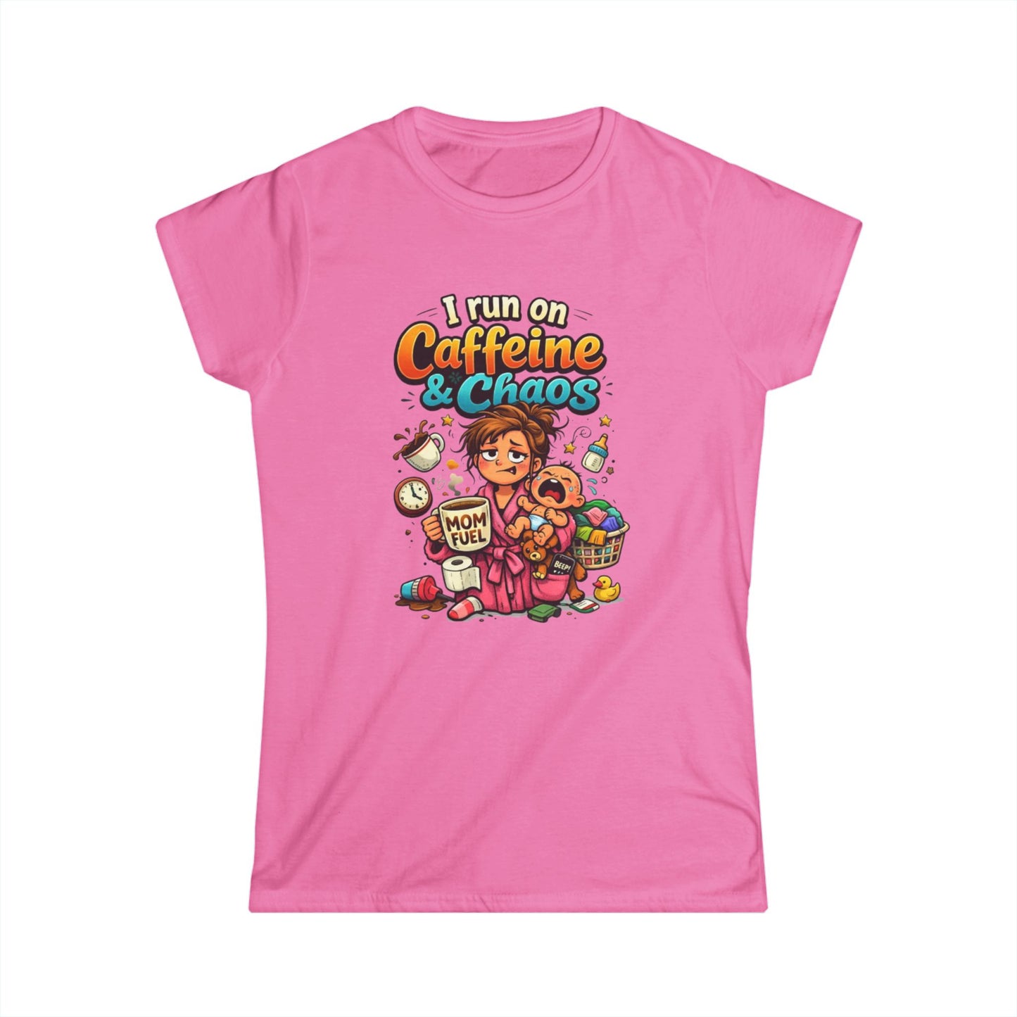 "I Run on Caffeine & Chaos" Funny Mom Tee