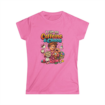 "I Run on Caffeine & Chaos" Funny Mom Tee