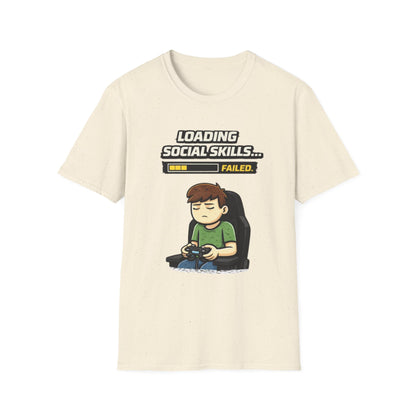 "Loading Social Skills Failed" Funny Gamer Graphic Tee