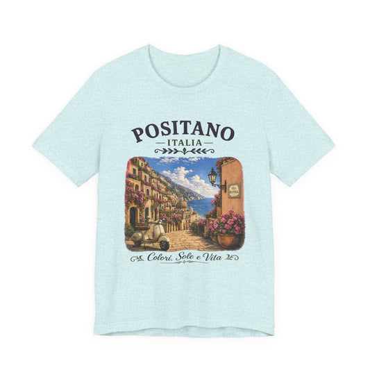Positano Italia Vintage Graphic Tee – Colorful Amalfi Coast Aesthetic Shirt