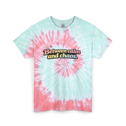 "Between Calm and Chaos" Tie-Dye Retro Graphic Tee