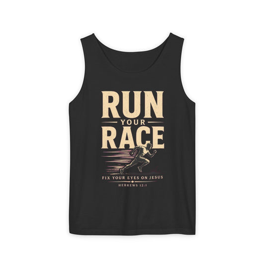 Run Your Race Christian Graphic Tank