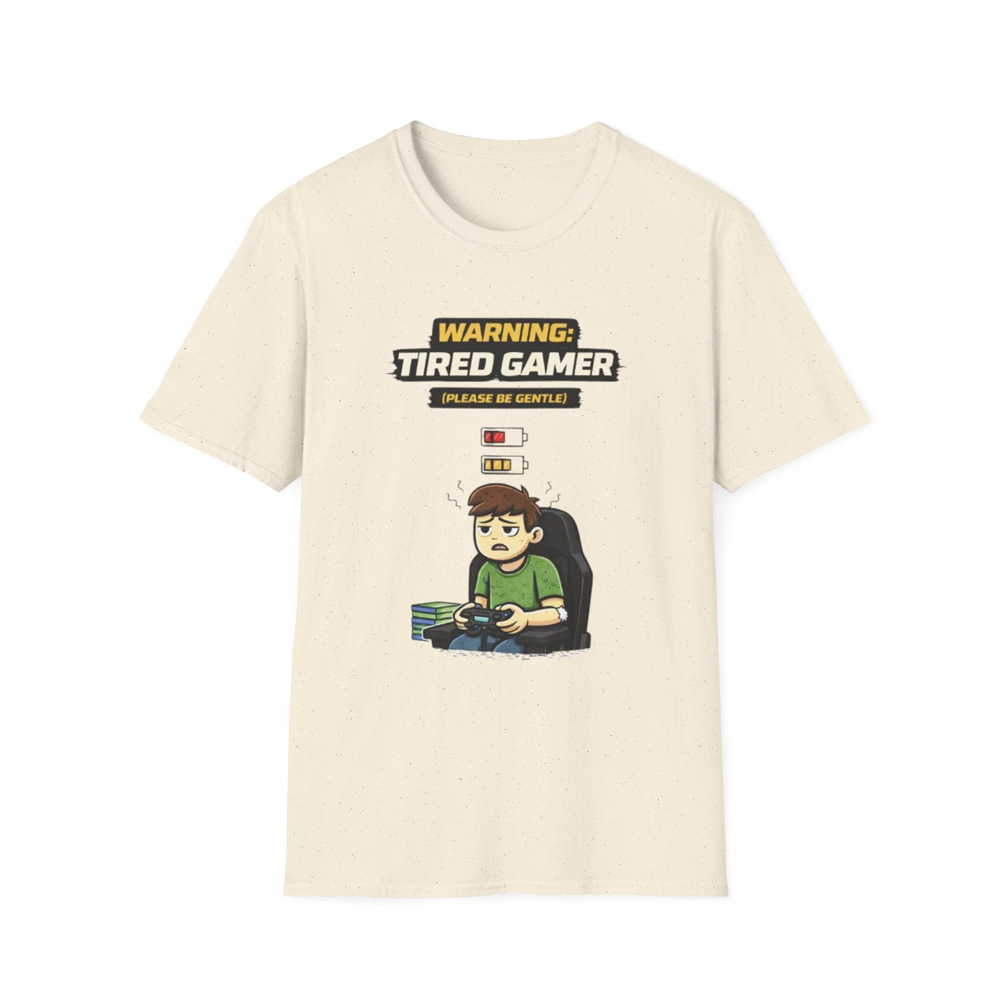 "Warning Tired Gamer" Funny Gamer Graphic Tee