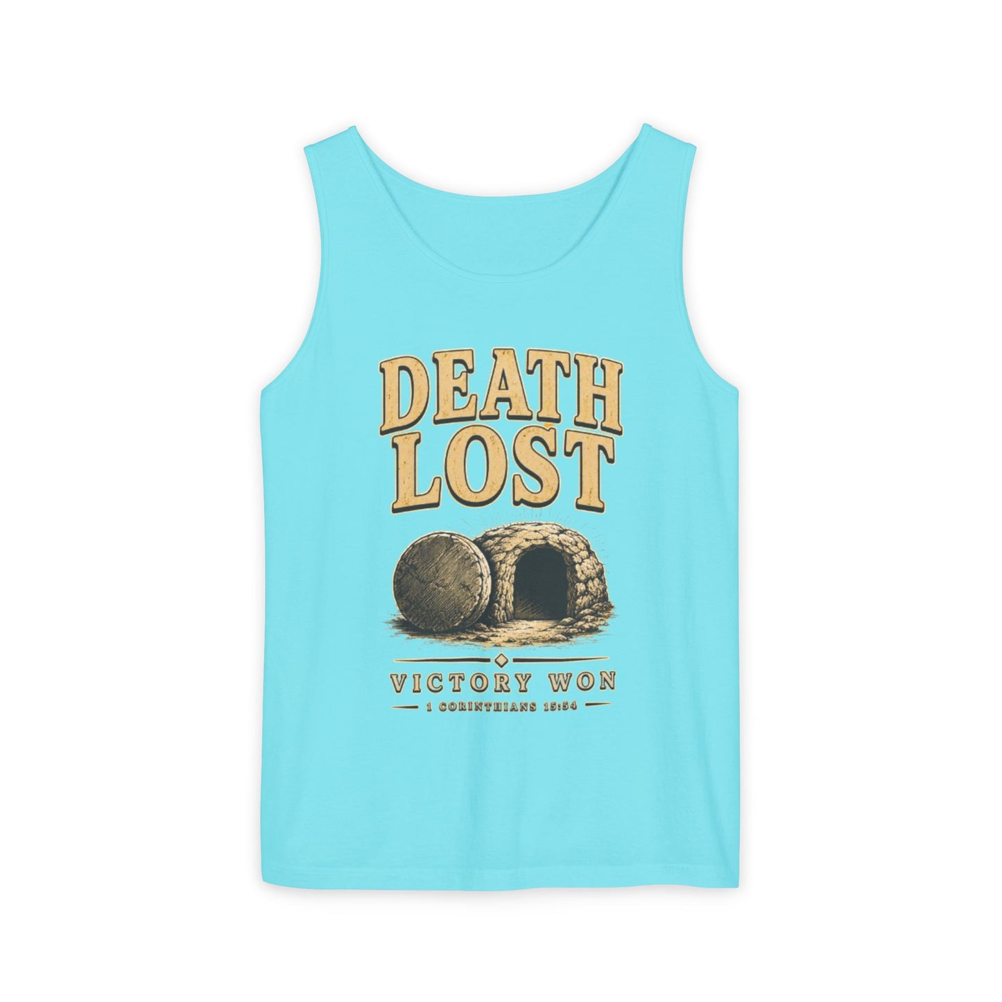 Death Lost Victory Won Christian Graphic Tank