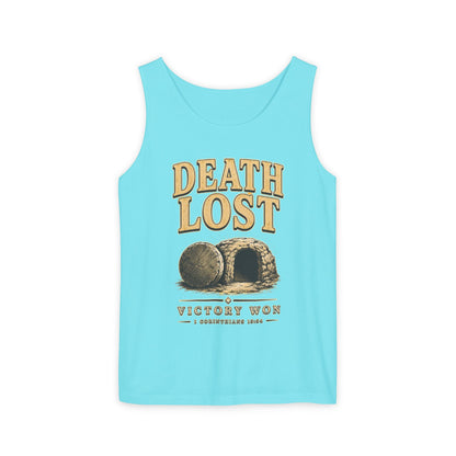 Death Lost Victory Won Christian Graphic Tank