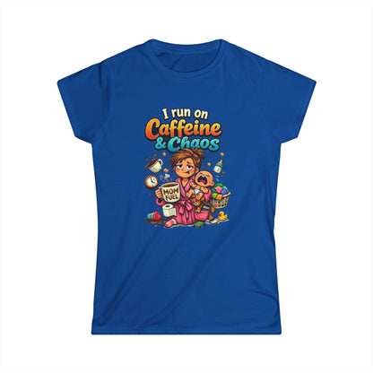 "I Run on Caffeine & Chaos" Funny Mom Tee
