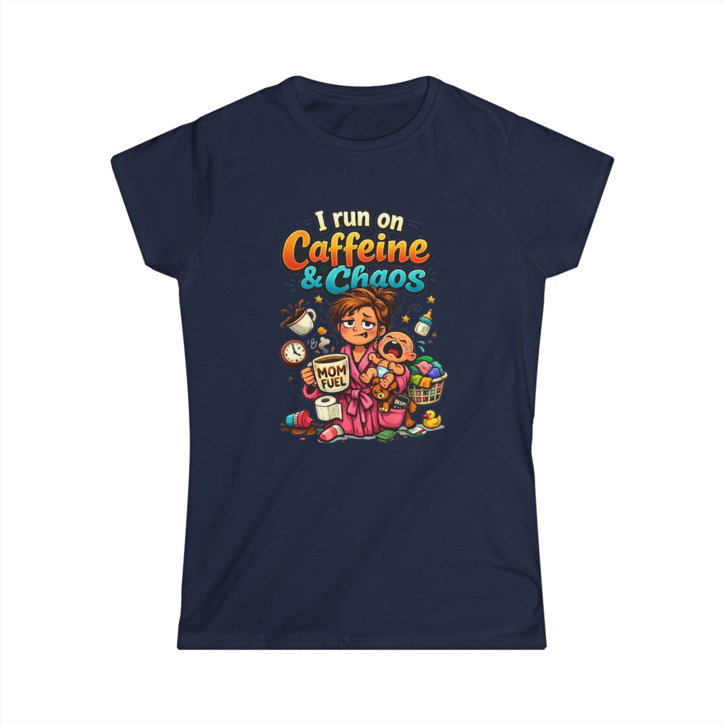 "I Run on Caffeine & Chaos" Funny Mom Tee