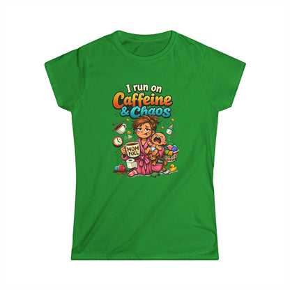 "I Run on Caffeine & Chaos" Funny Mom Tee