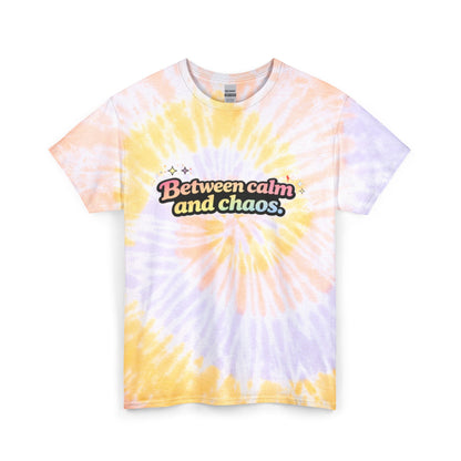 "Between Calm and Chaos" Tie-Dye Retro Graphic Tee