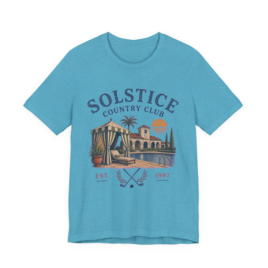 Solstice Country Club Vintage Graphic Tee – Retro Resort Lifestyle Shirt